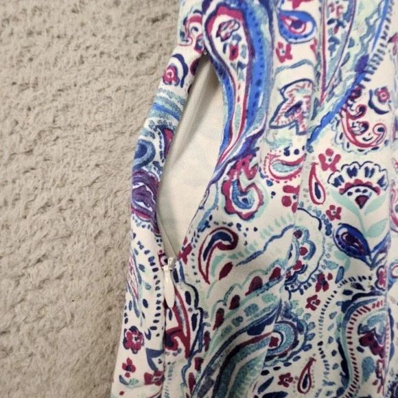 Title Nine Dress M Floral Paisley Pocket Athleisure Beach Pickleball Tennis Prep - Picture 5 of 15